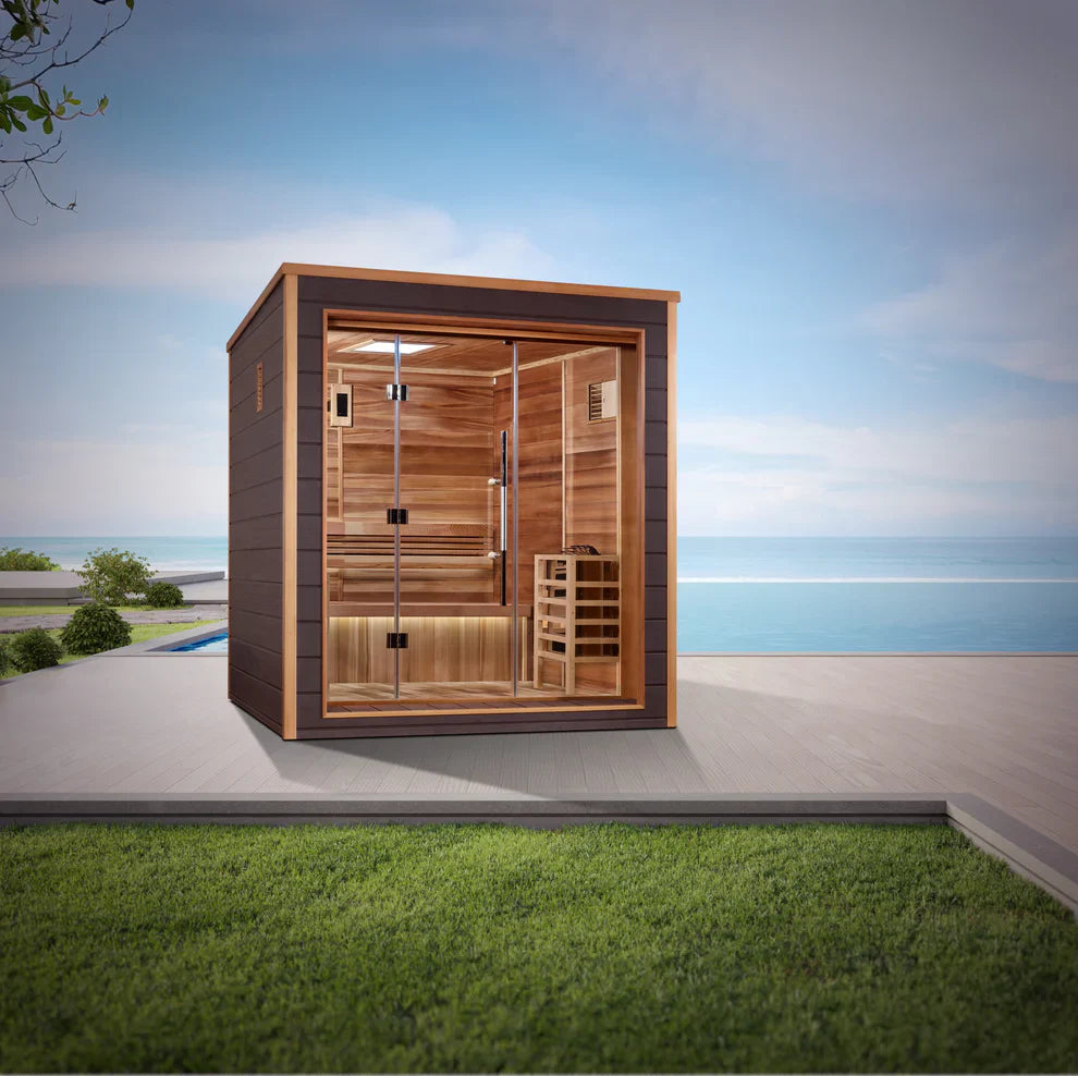 Golden Designs Drammen 3 Person Outdoor-Indoor Traditional Sauna