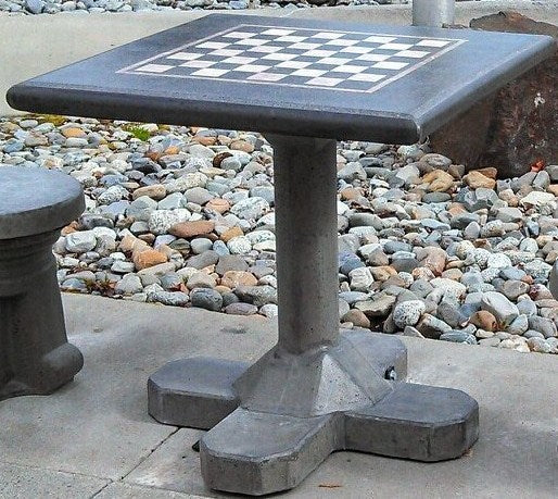 Stone Age Genius Concrete Outdoor Chess Table Freestanding