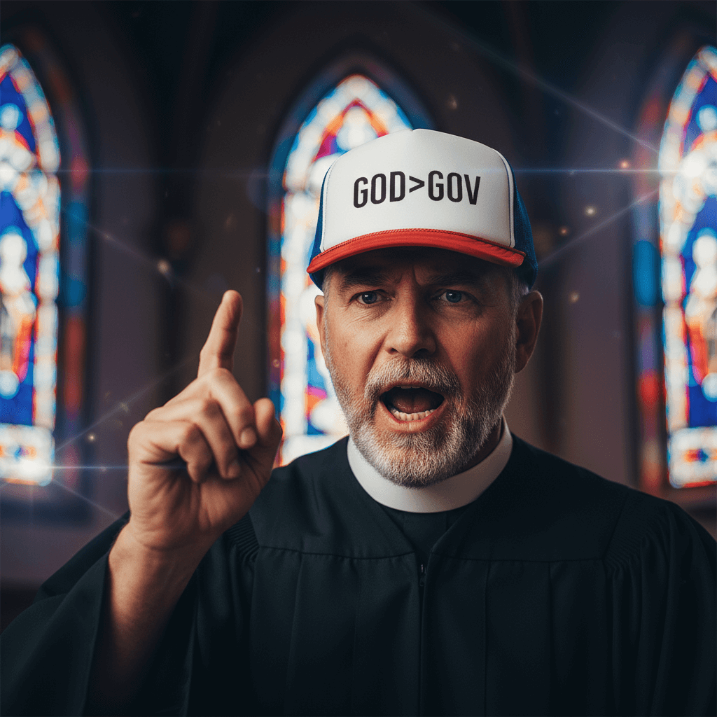 Heavenly Highway Trucker Cap: God Over Government - 4LibertyShop.com