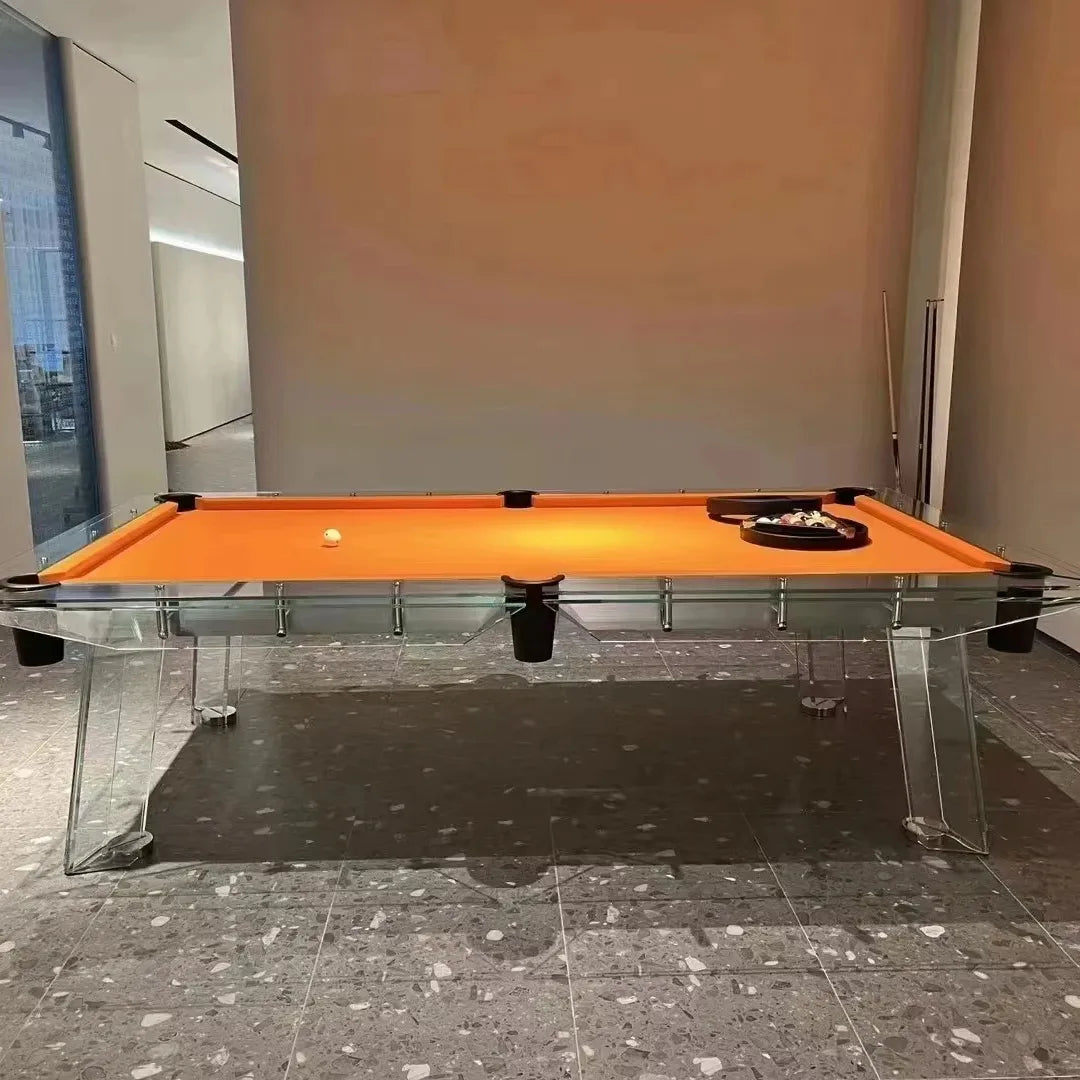 White Billiards The Skylar Modern Slate Glass Luxury Pool Table