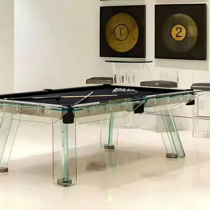 White Billiards The Skylar Modern Slate Glass Luxury Pool Table
