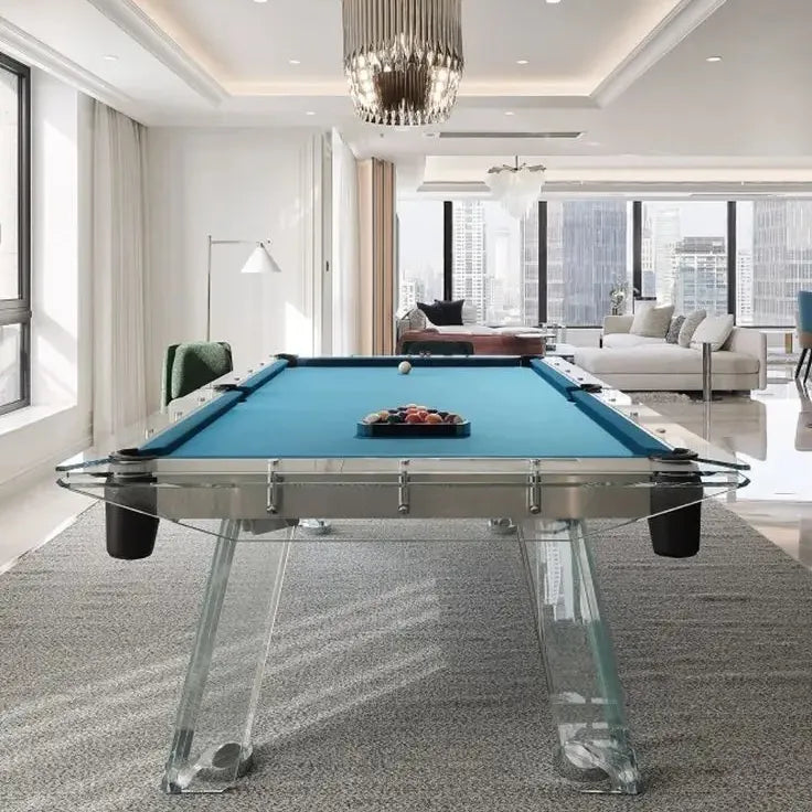 White Billiards The Skylar Modern Slate Glass Luxury Pool Table