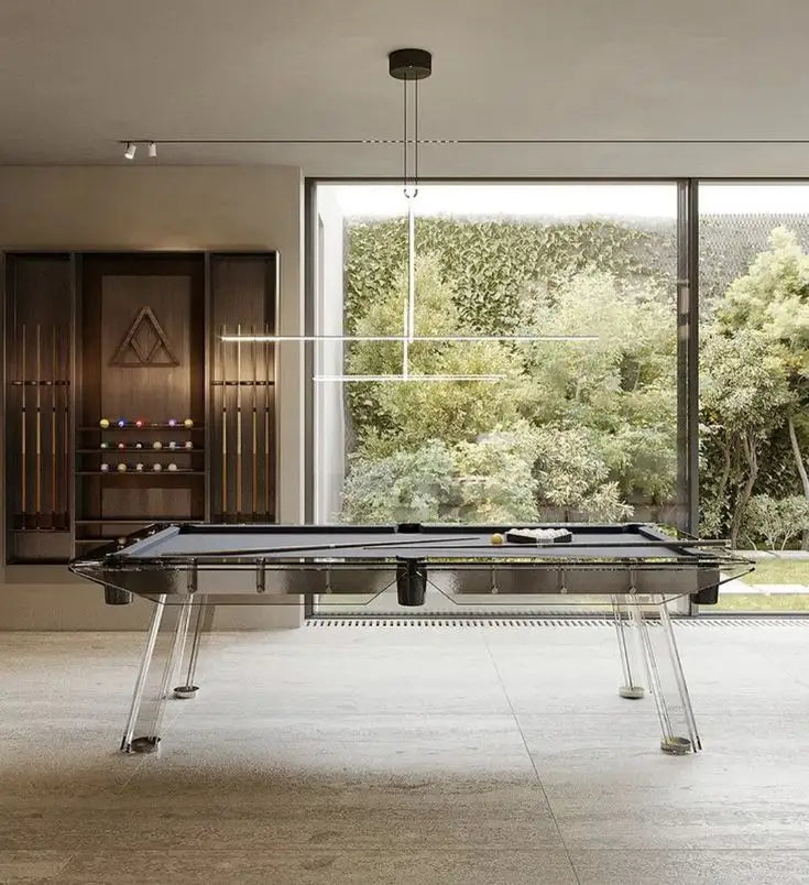 White Billiards The Skylar Modern Slate Glass Luxury Pool Table