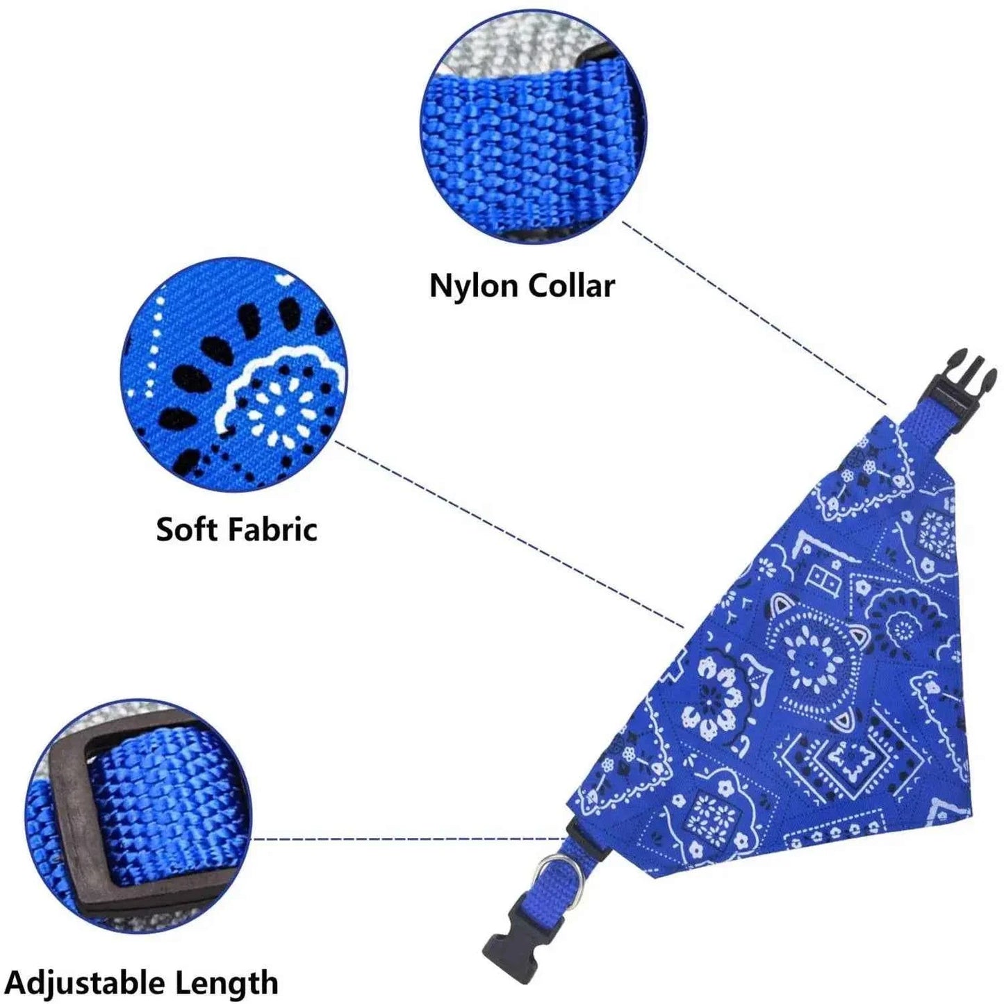 Adjustable Pet Bandana Scarf for Dogs & Cats – Stylish & Comfortable Accessory