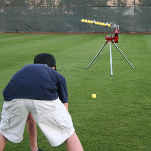 Heater Real Baseball Pitching Machine w/ Feeder & Xtender 24' Batting Cage