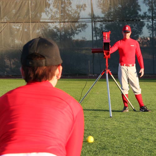 Heater Real 12" Softball Pitching Machine w/ Feeder & Xtender 24' Batting Cage