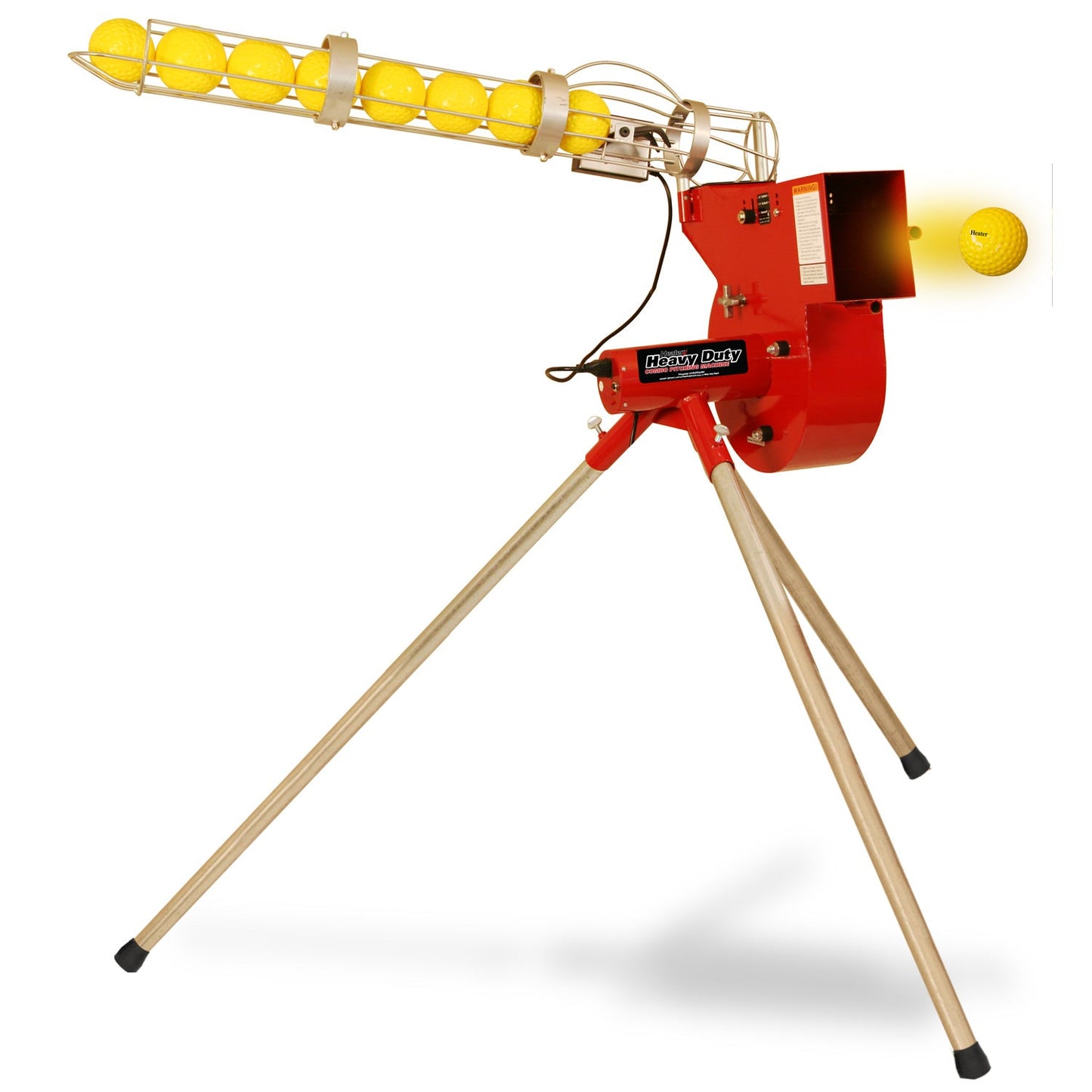 Heater Combo Pitching Machine w/ Feeder & Xtender 24' Batting Cage