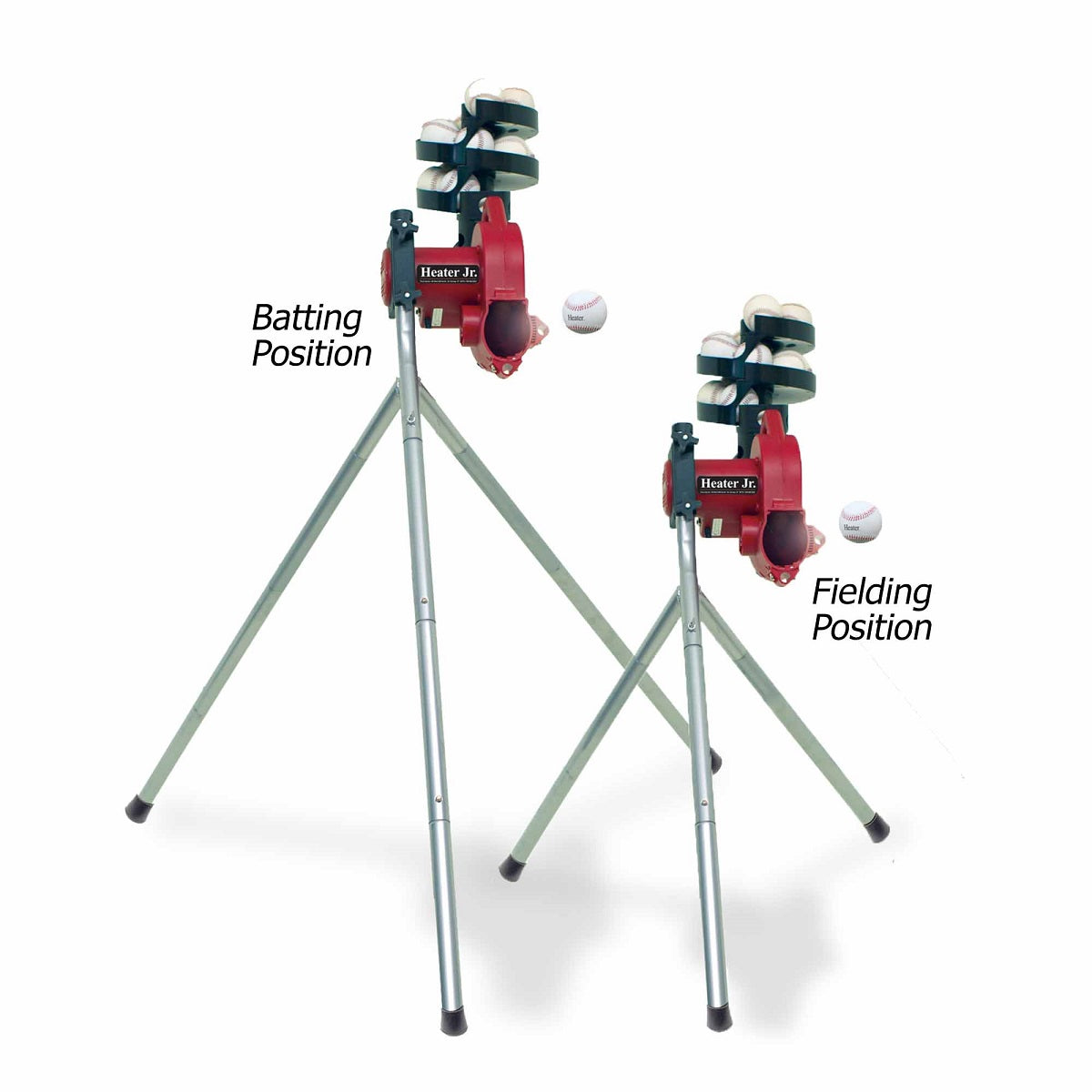 Heater Jr. Pitching Machine w/ Feeder & Xtender 24' Batting Cage