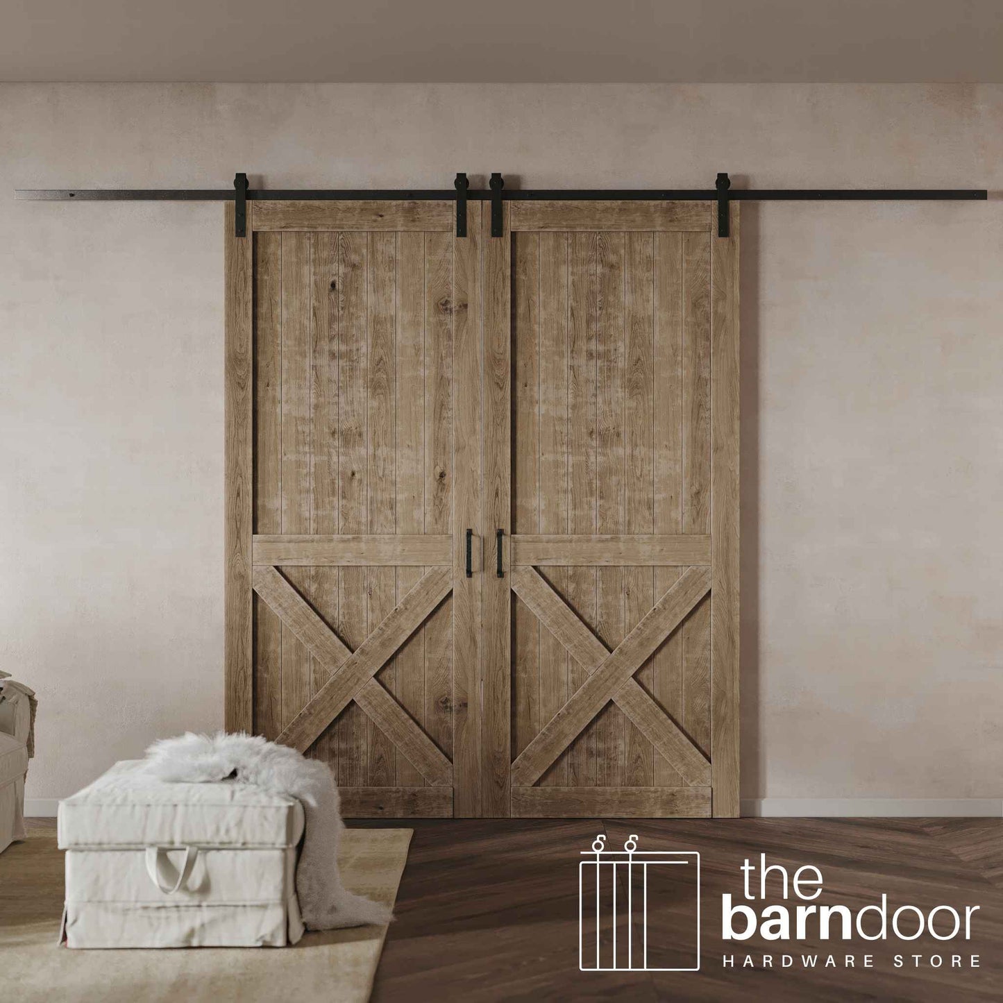J Strap Heavy Duty Sliding Barn Door Hardware Kit