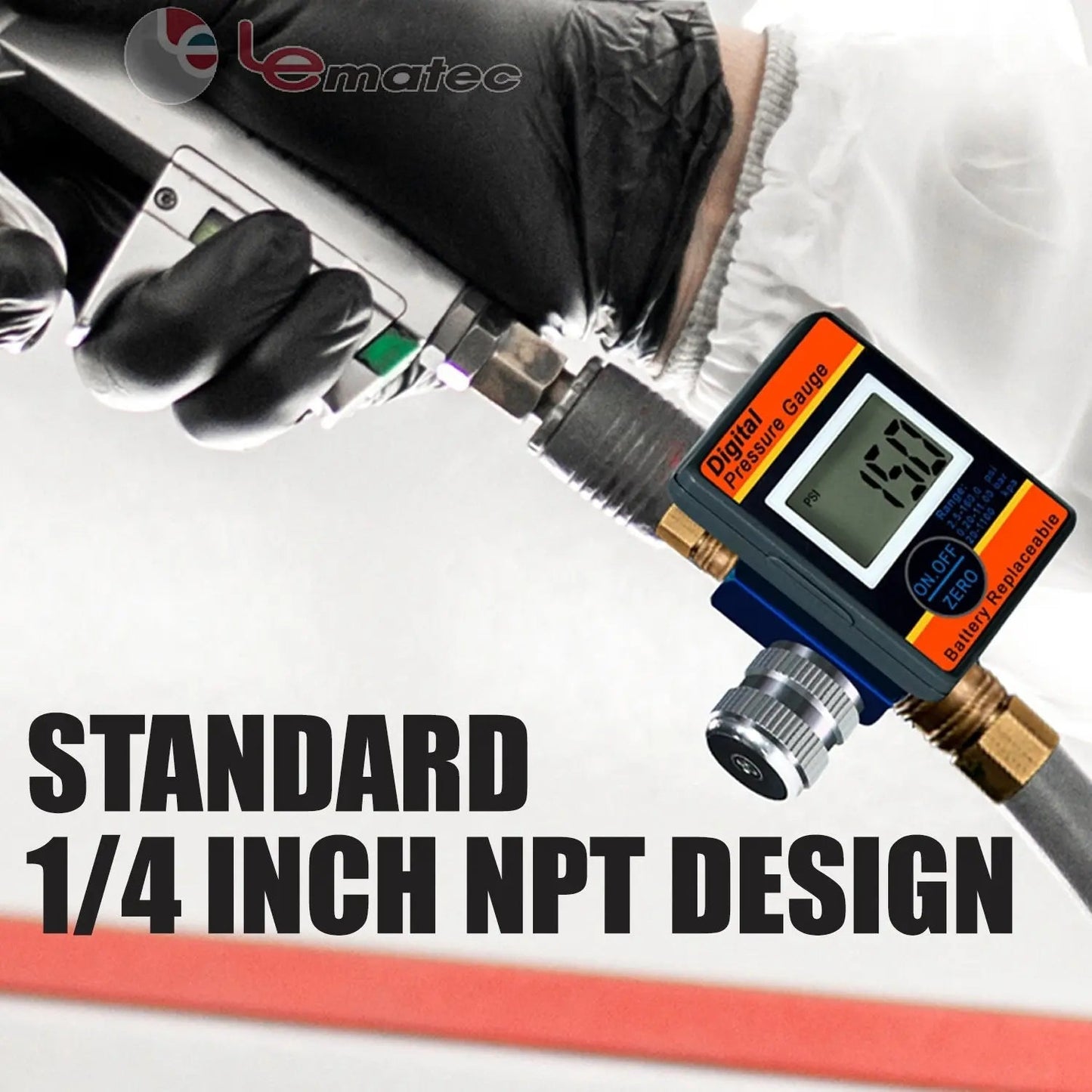 Professional Digital Air Pressure Regulator - Multi-Unit LCD Display with 160 PSI Range (DAR01B)