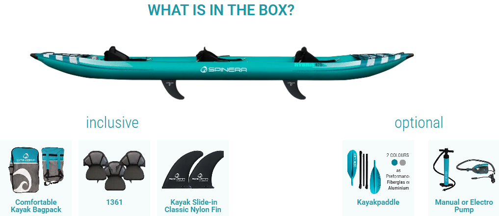 Spinera Hybris 155 1-3 Person Inflatable Kayak [15.6 ft x 35.5 in]
