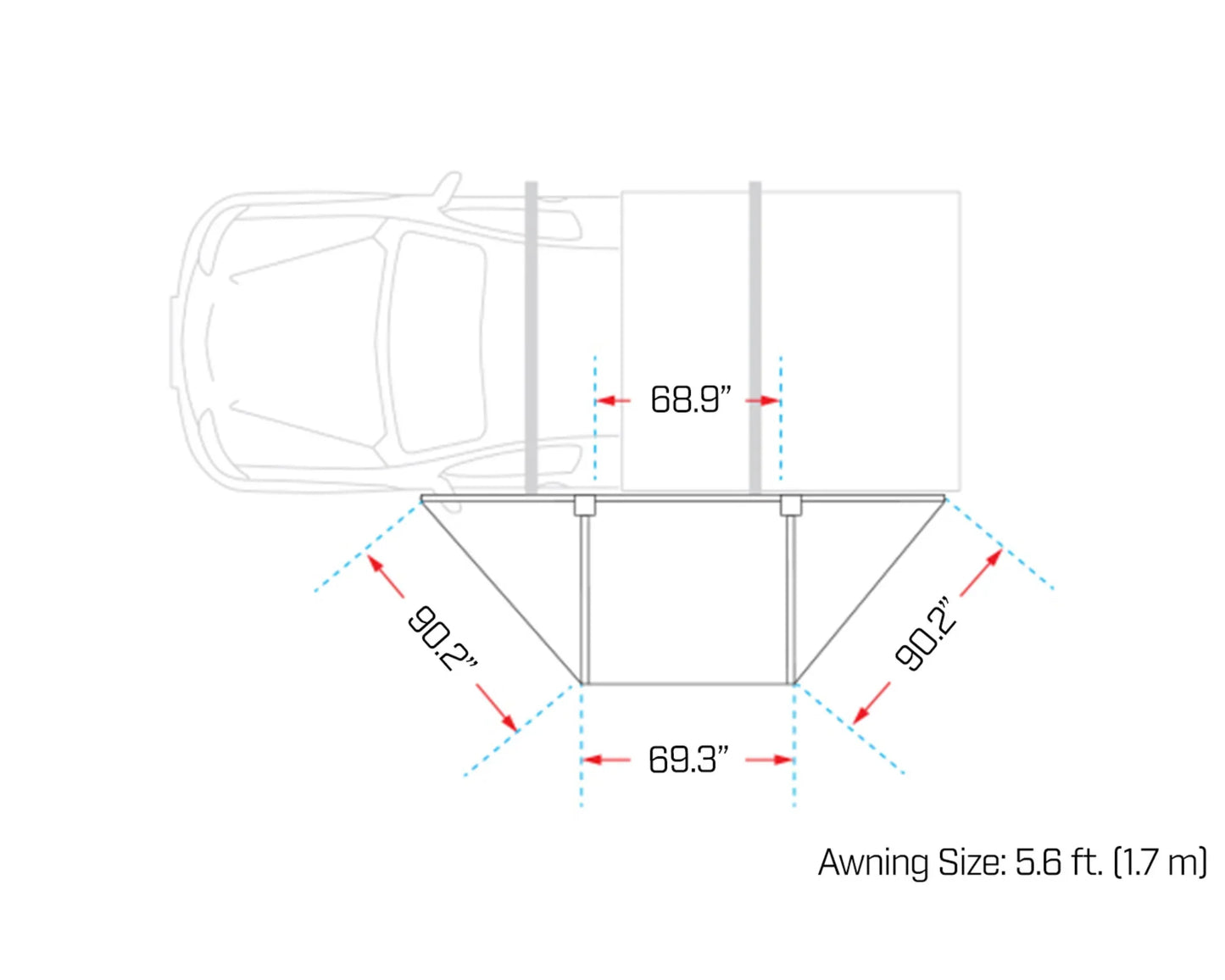 Ironman 4x4 DeltaWing 180° Vehicle Awning