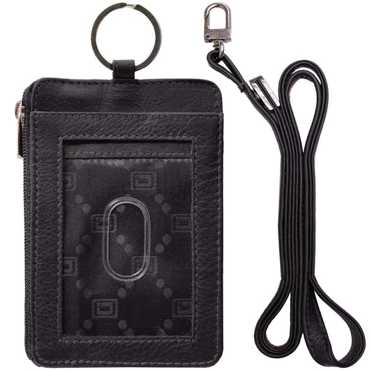 RFID Wallet Dual Portrait ID Leather Badge Holder