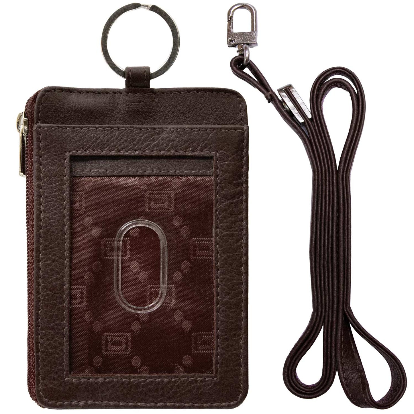 RFID Wallet Dual Portrait ID Leather Badge Holder