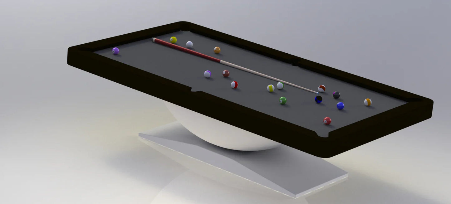 White Billiards Dome Modern Slate Pool Table