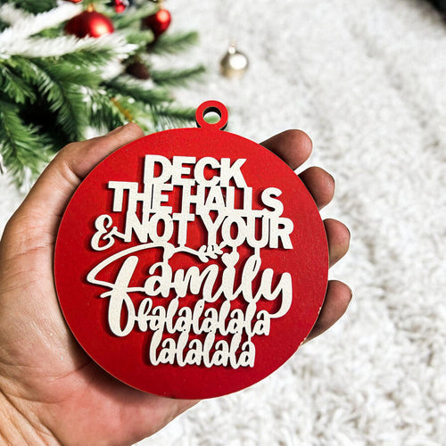 Imperfect Deck The Halls 3D Handcrafted Wooden Christmas Ornaments Set Limited Edition Hanging Decor