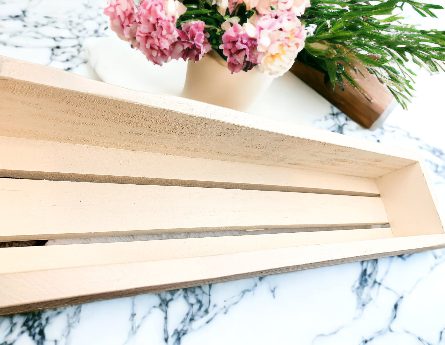Gather Wooden Tray Long Box Centerpiece 20x12 Rustic Handmade Planter Decorative Storage