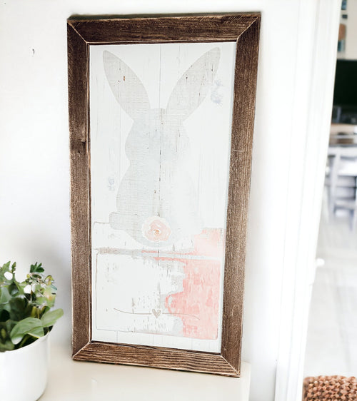 Bunny Tail Rustic Farmhouse Wooden Sign 24x12 Inch Spring Easter Decor Farmhouse Wall Hanging