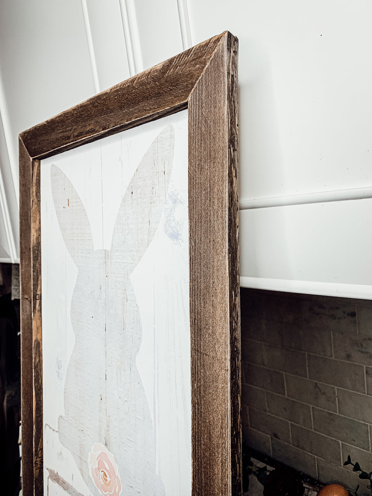 Bunny Tail Rustic Farmhouse Wooden Sign 24x12 Inch Spring Easter Decor Farmhouse Wall Hanging