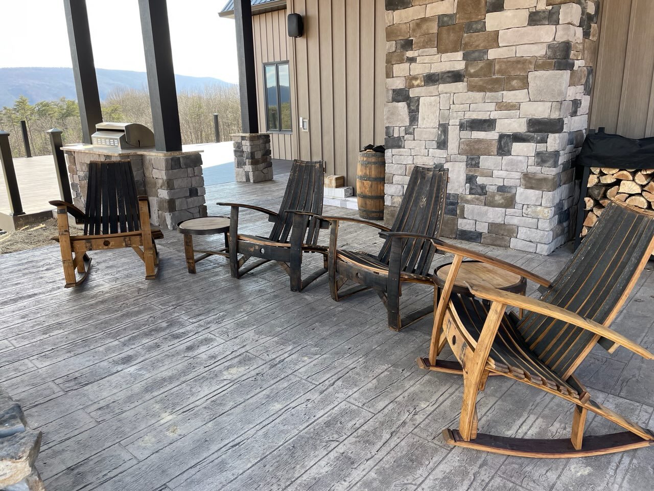 Colorado Ski Furniture Wine or Whiskey Barrel Chair