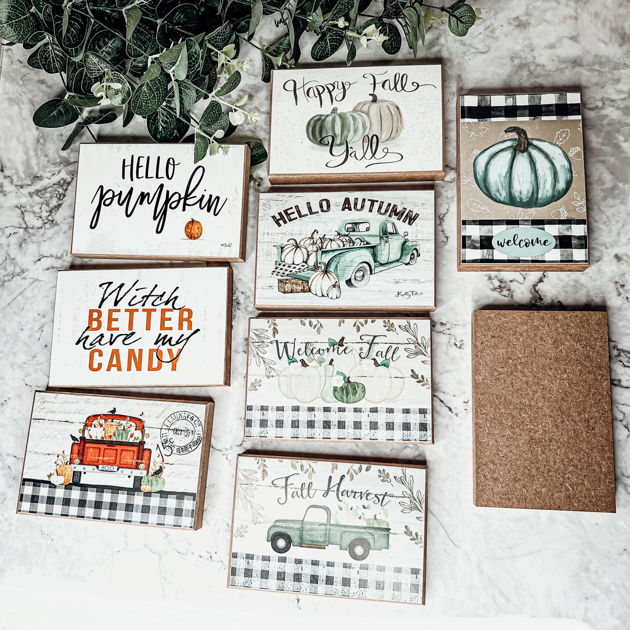 Fall Welcome Wooden Sign 6x4x1 Handmade Tiered Tray Shelf Mantel Decor