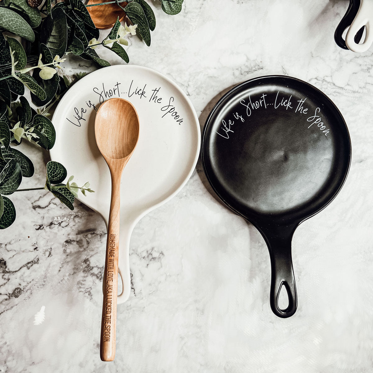 Spoon Rest And Wooden Spoon Set Custom Color Quote Choice Kitchen Gift