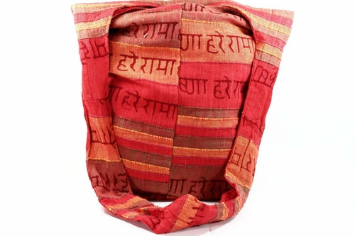 Hare Krishna Jhola Sling Bag 14 Inch Cotton Zip Pocket