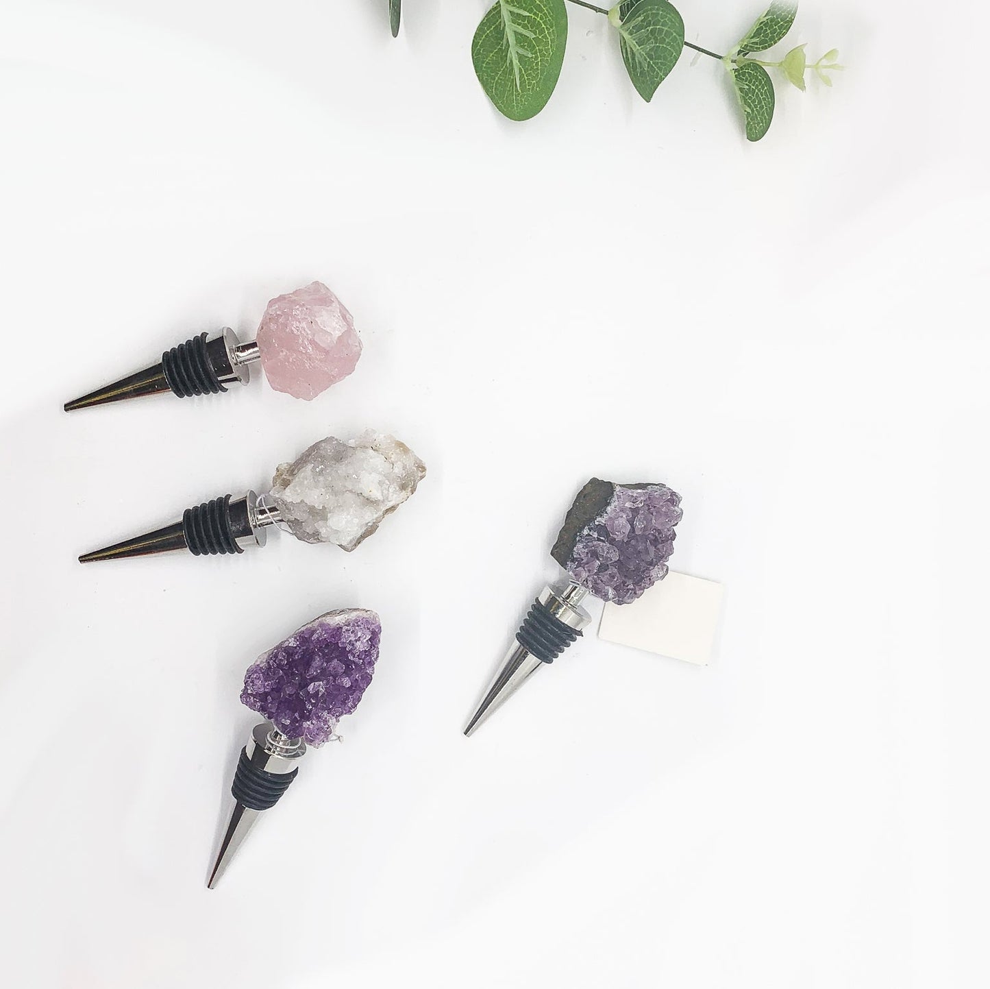 Natural Stone Wine Bottle Stoppers Set Decorative Bougie Bottle Stopper Gifts For Wine Lovers