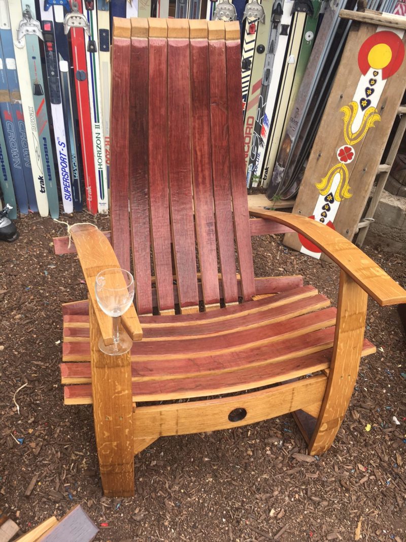 Colorado Ski Furniture Wine or Whiskey Barrel Chair