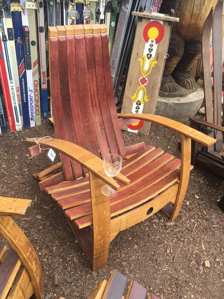 Colorado Ski Furniture Wine or Whiskey Barrel Chair
