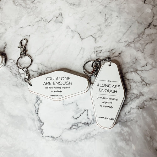 Wooden Inspirational Keychains Double Sided Engraved Motivational Messages Vertical Horizontal