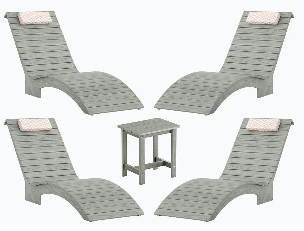 AquaCurve™ AquaWave In-Pool Chaise Lounge Chair and Table for Spacious Tanning Ledges