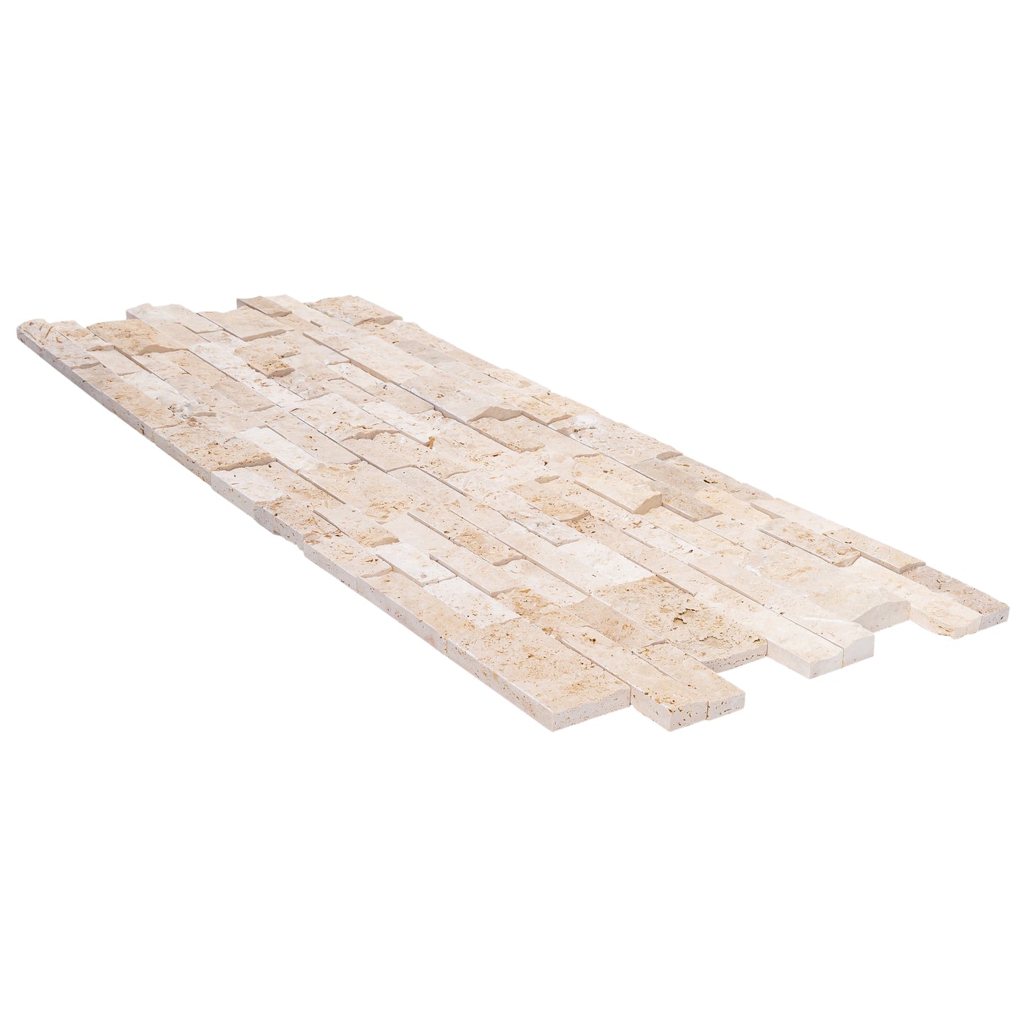 Ivory Ledger 3D Panel 6"x24" Natural Travertine Wall Tile - Full Truckload
