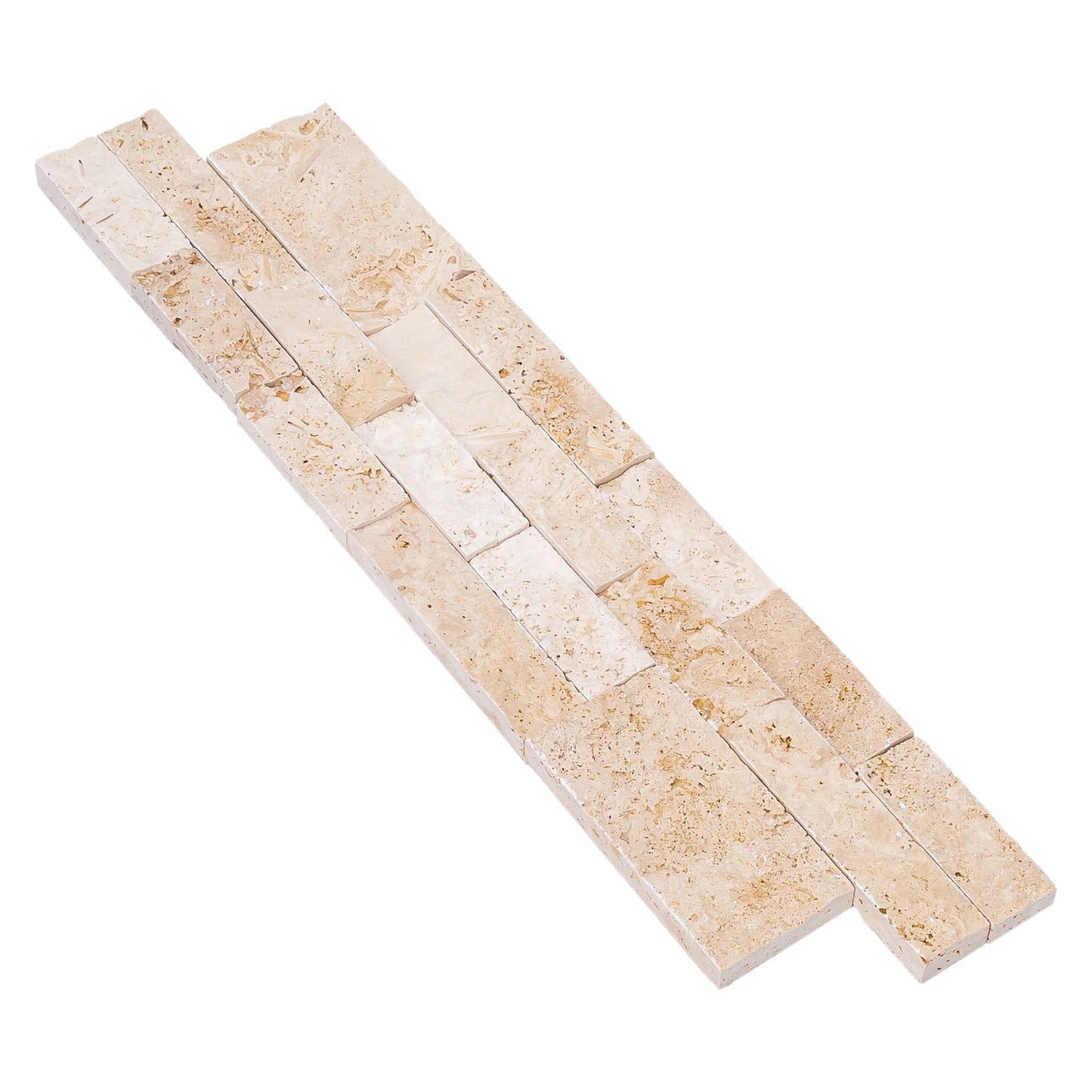 Ivory Ledger 3D Panel 6"x24" Natural Travertine Wall Tile - Full Truckload