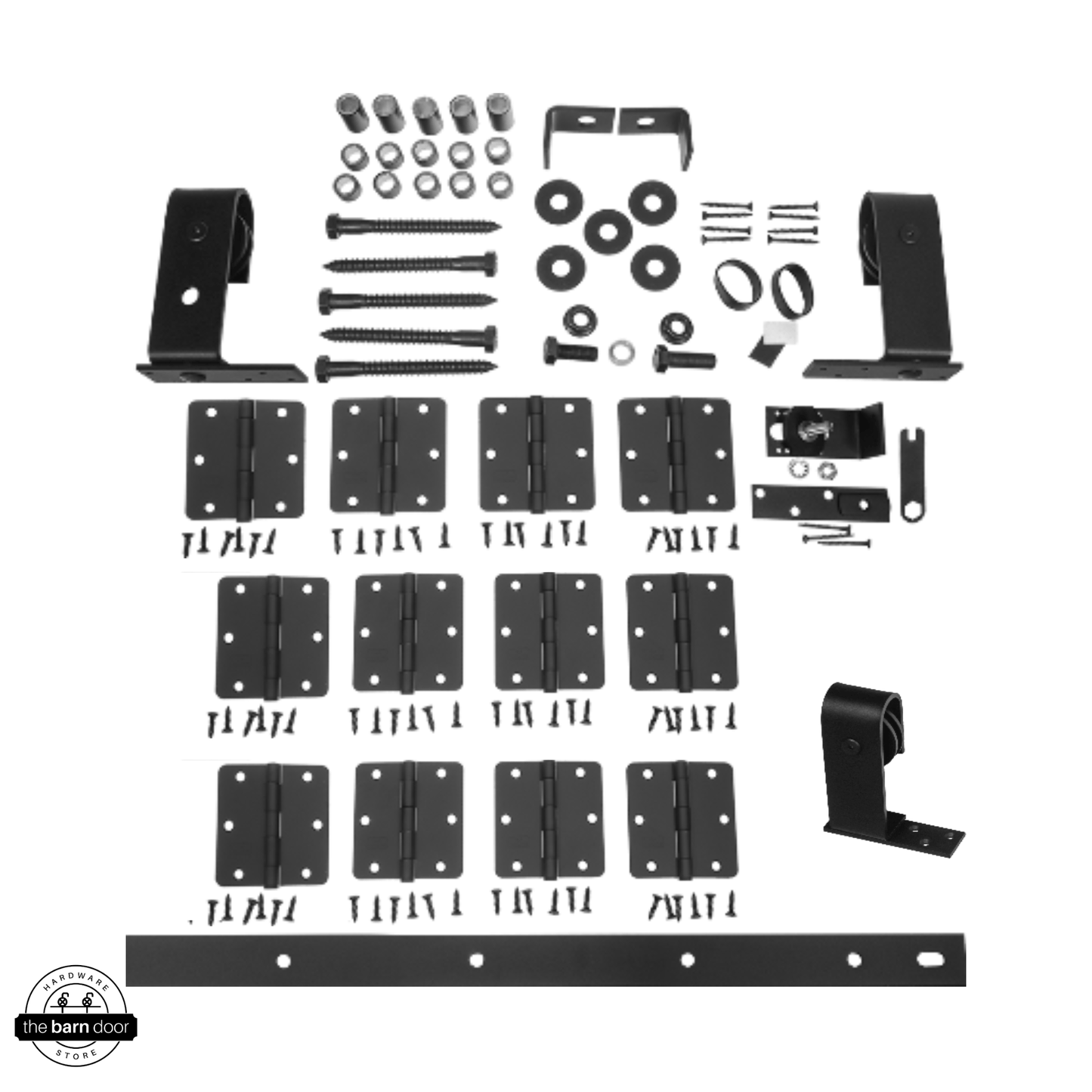 J Top Mount Heavy Duty Bifold Barn Door Hardware Kit | 4 Door One Way