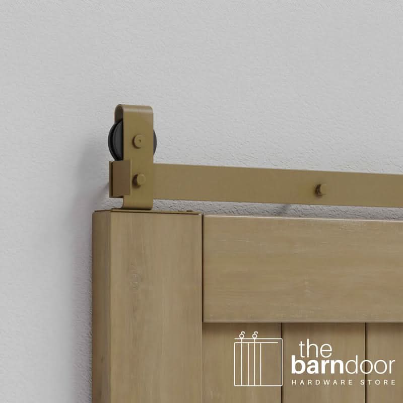 Modern J Top Mount Bifold Barn Door Hardware Kit | 12 Door Biparting