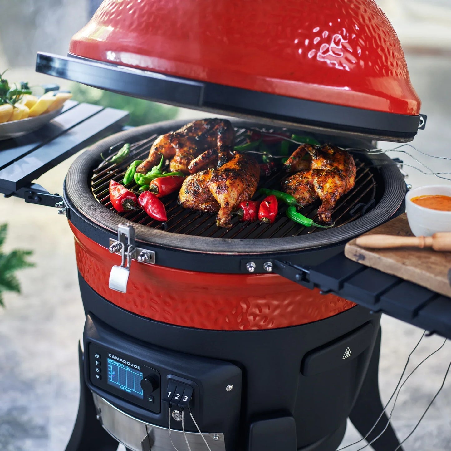 Konnected Joe™ Digital Charcoal Grill and Smoker - Outdoor Cooker