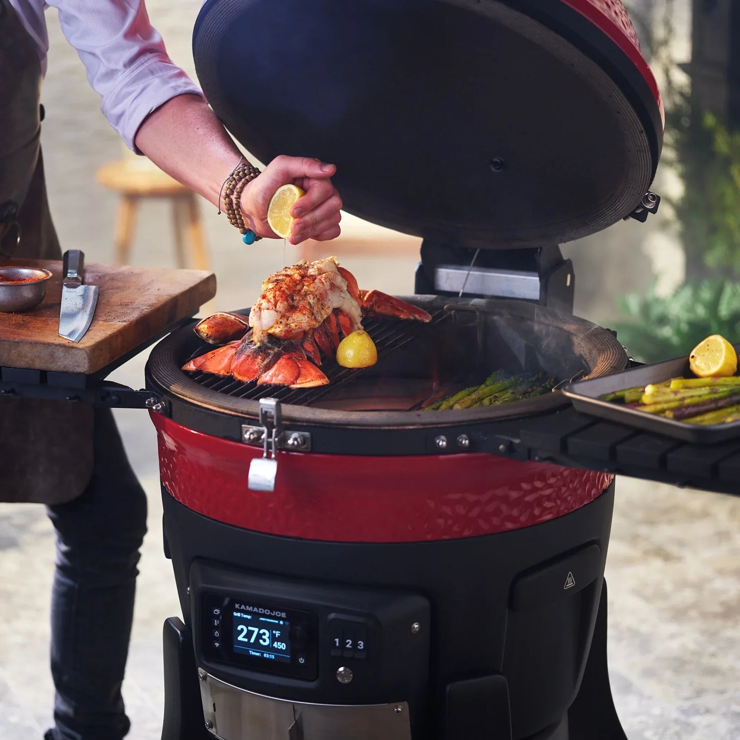 Konnected Joe™ Digital Charcoal Grill and Smoker - Outdoor Cooker