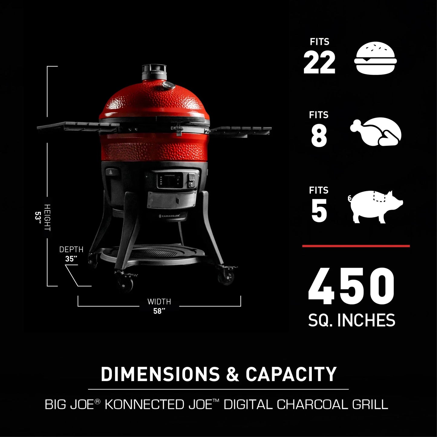 Big Joe® Konnected Joe™ Digital Wifi Charcoal Grill and Smoker