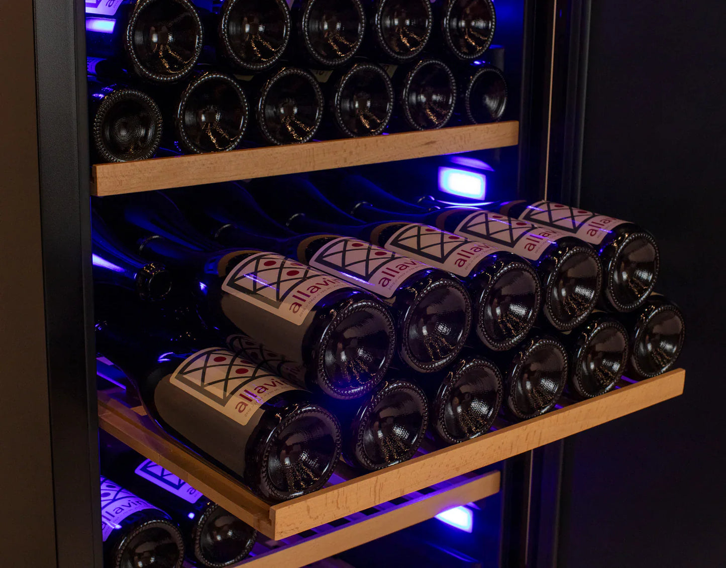 Allavino 76.5" Tall Side-by-Side Wine Vault with Solid Black Doors