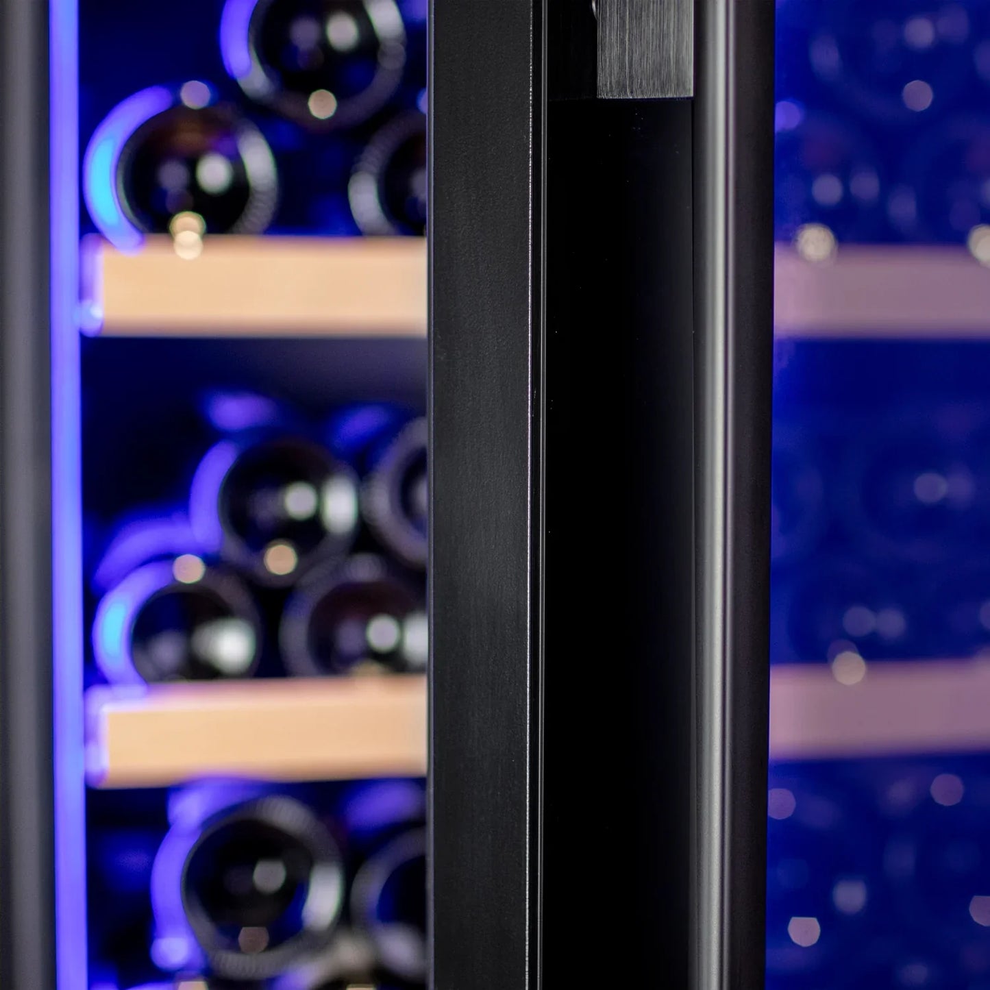 Allavino Freestanding Wine Refrigerator with Display Shelving and Black Glass Door