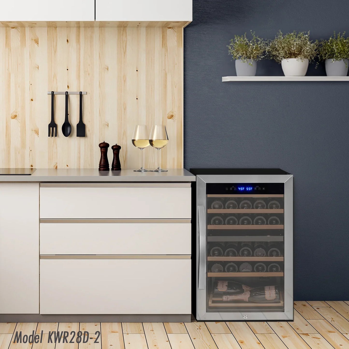 Allavino Cascina Series Freestanding Wine Cooler Refrigerator with Stainless Steel Door