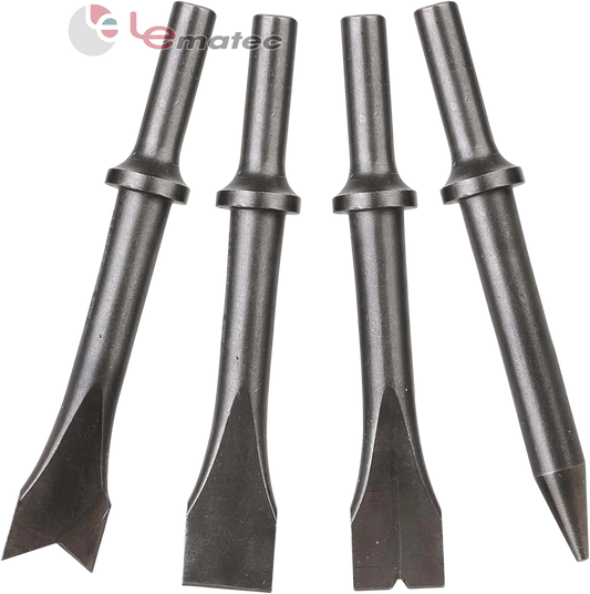 Professional Air Hammer Round Chisel - 125mm with 10.2mm Shank (4-Pack) (LE-B68R)