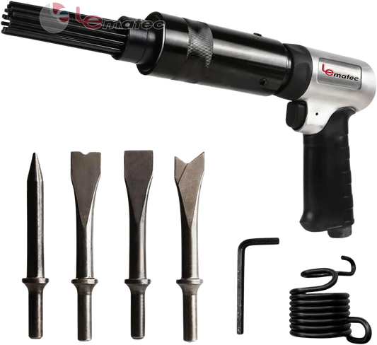 Professional Air Needle Scaler - 4500 BPM with Chisel Kit & 19 Needles