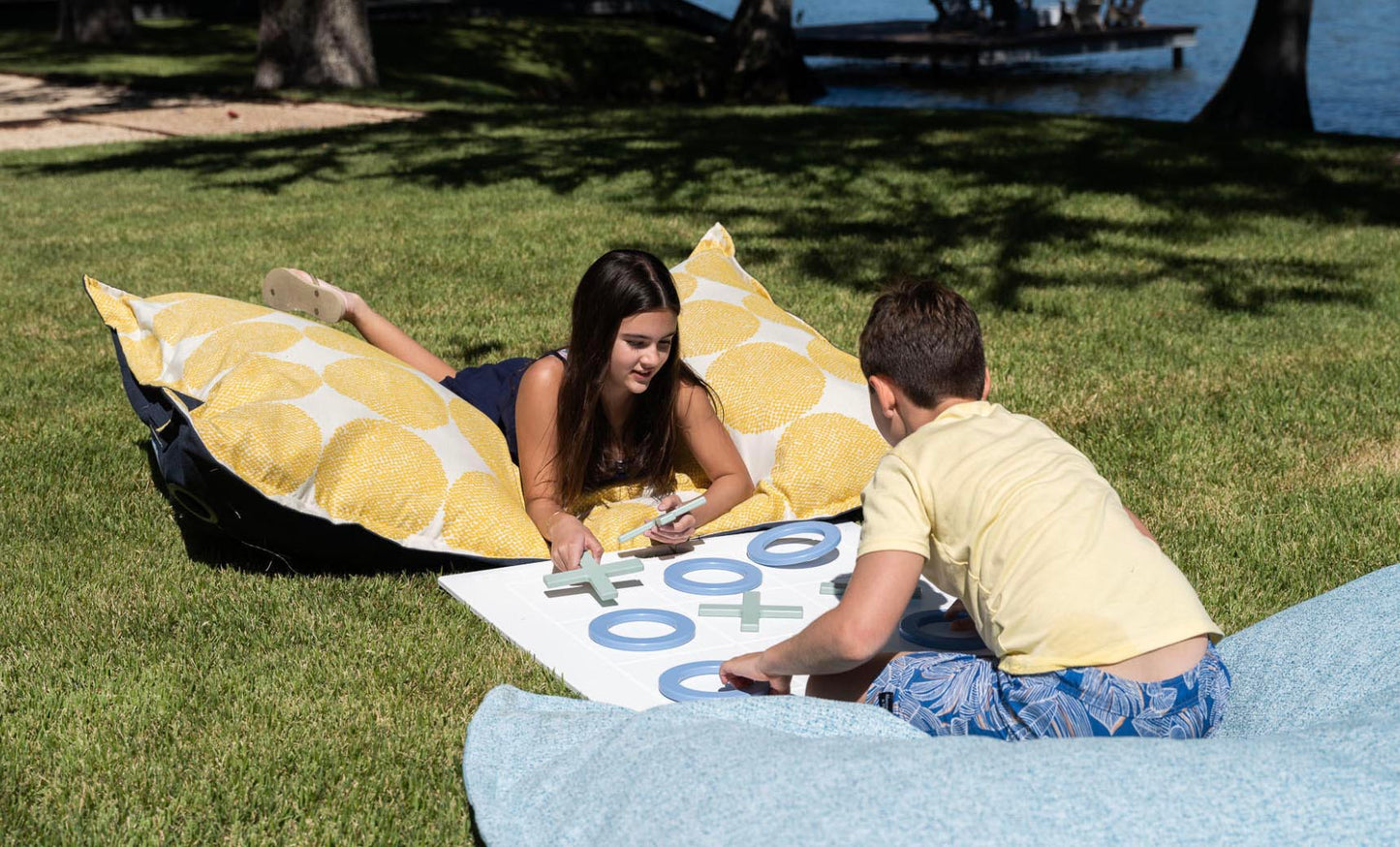 Ledge Lounger Checkers & Tic Tac Toe Outdoor Game Set