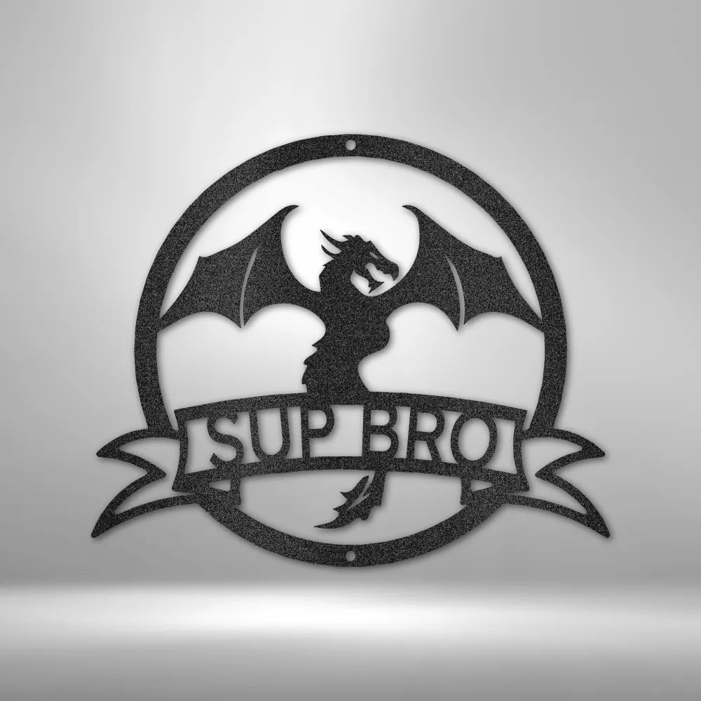 Dragon Banner Monogram - Custom Steel Sign
