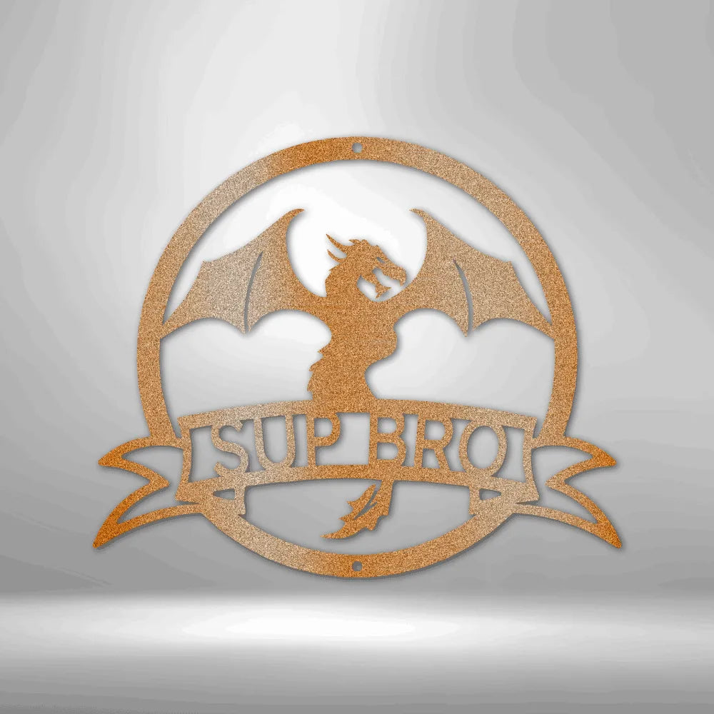Dragon Banner Monogram - Custom Steel Sign