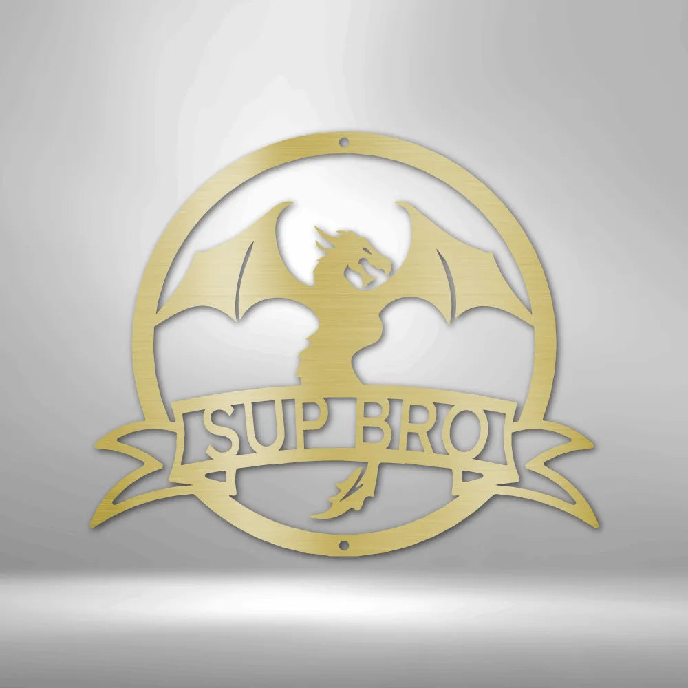 Dragon Banner Monogram - Custom Steel Sign