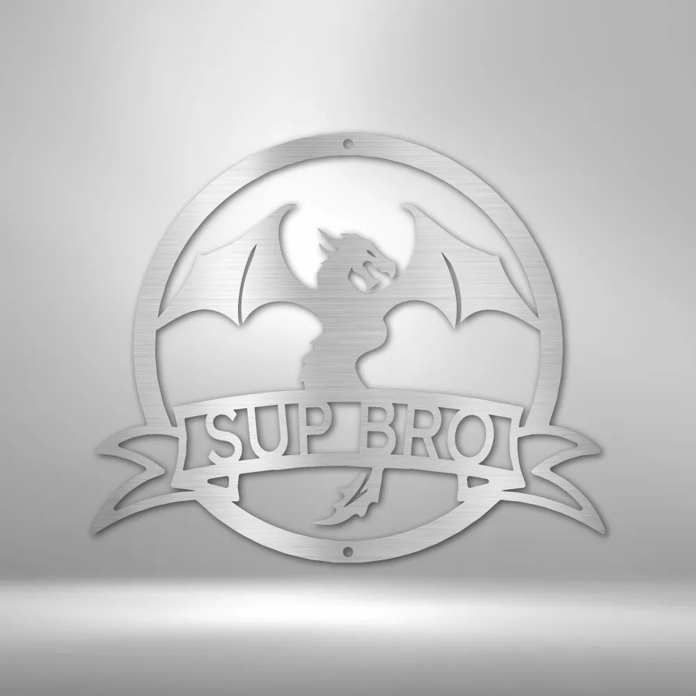 Dragon Banner Monogram - Custom Steel Sign