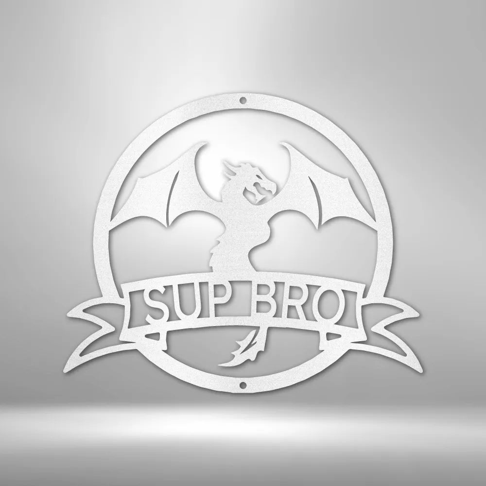 Dragon Banner Monogram - Custom Steel Sign